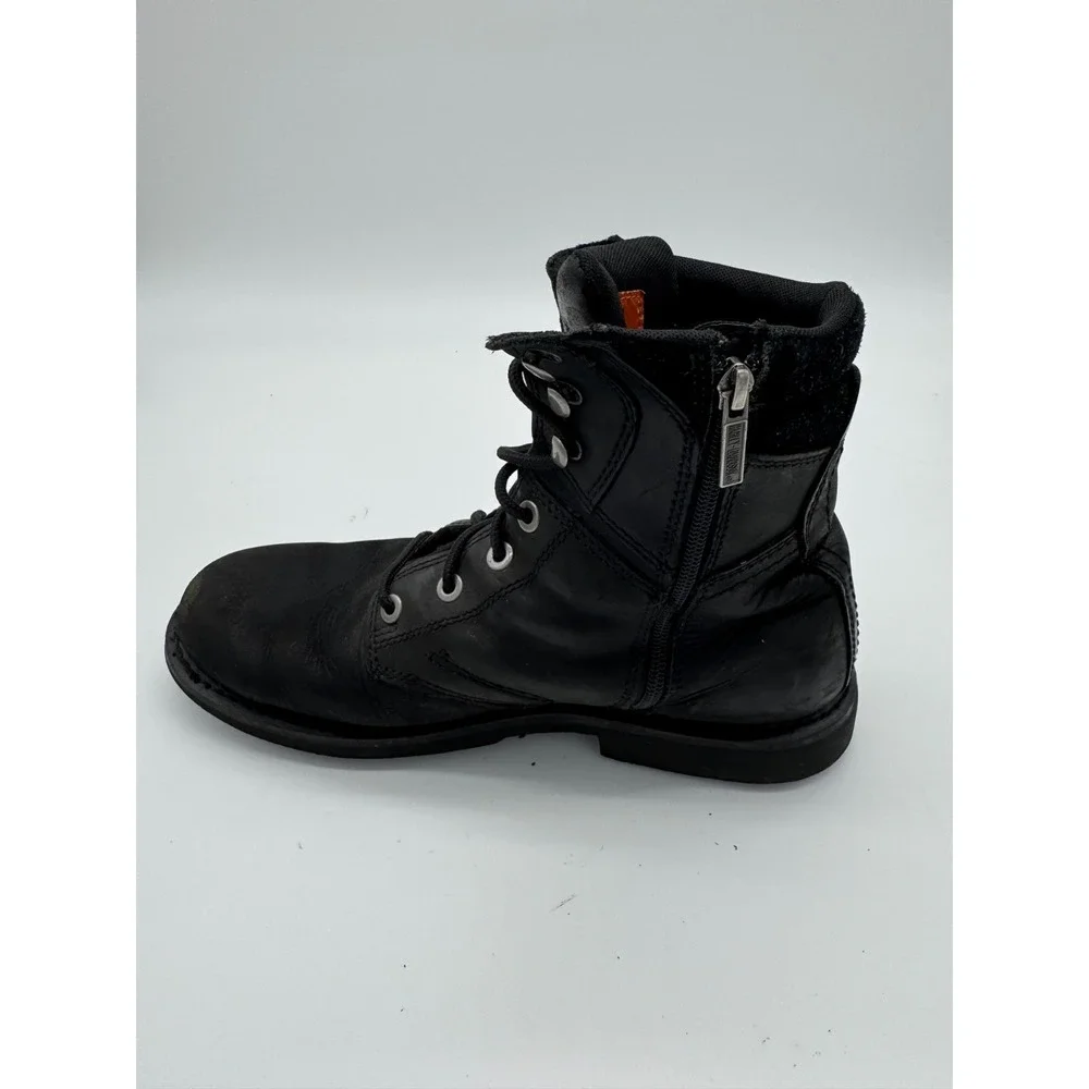 Harley-Davidson Men's Black Leather Riding Boots Size 11M D94284 Zip Up - Picture 9 of 11